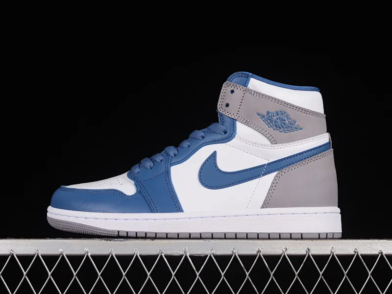 All categories Air Jordan Jordan series basketball shoes Air Jordan 1 High Pure original Air Jordan 1 High OG "True Blue" AJ1 Joe 1 white and blue color high-top basketball shoes DZ5485-410